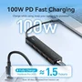 Vention Hub USB Tipo-C 3.2 CKCBB 4xUSB 1xUSB Tipo-C PD Negro